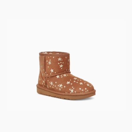 UGG Classic Mini II Stars Brown Boots for Kids (WXKN36198)